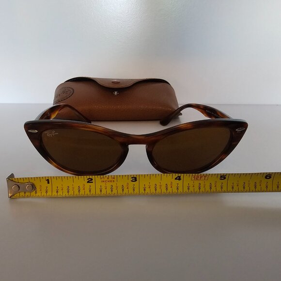 Ray-Ban Nina Cat Eye Sunglasses - Polished Striped Havana - Picture 3 of 7